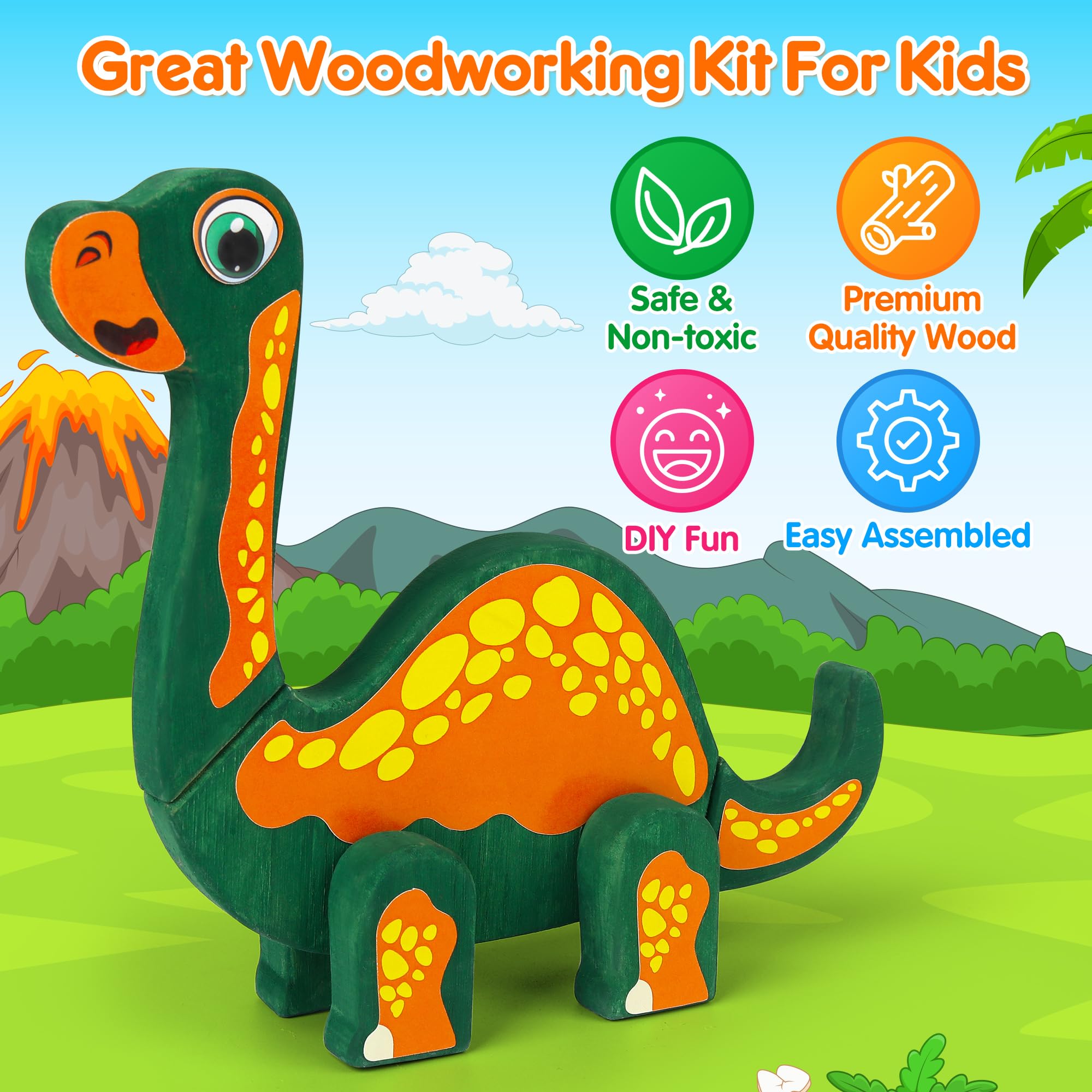 Mocoosy dinosaur stickers add vibrant textures and personality