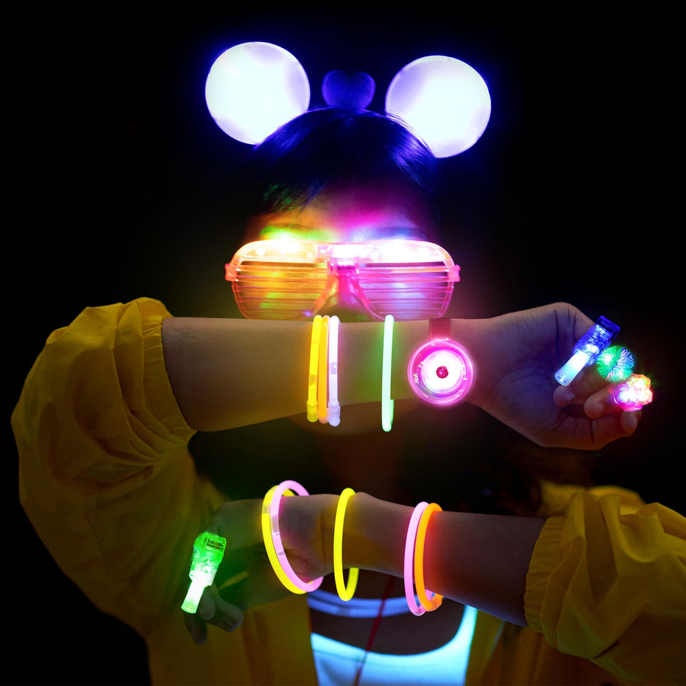 Mocoosy light-up spinner bracelets create dynamic motion on the dance floor.
