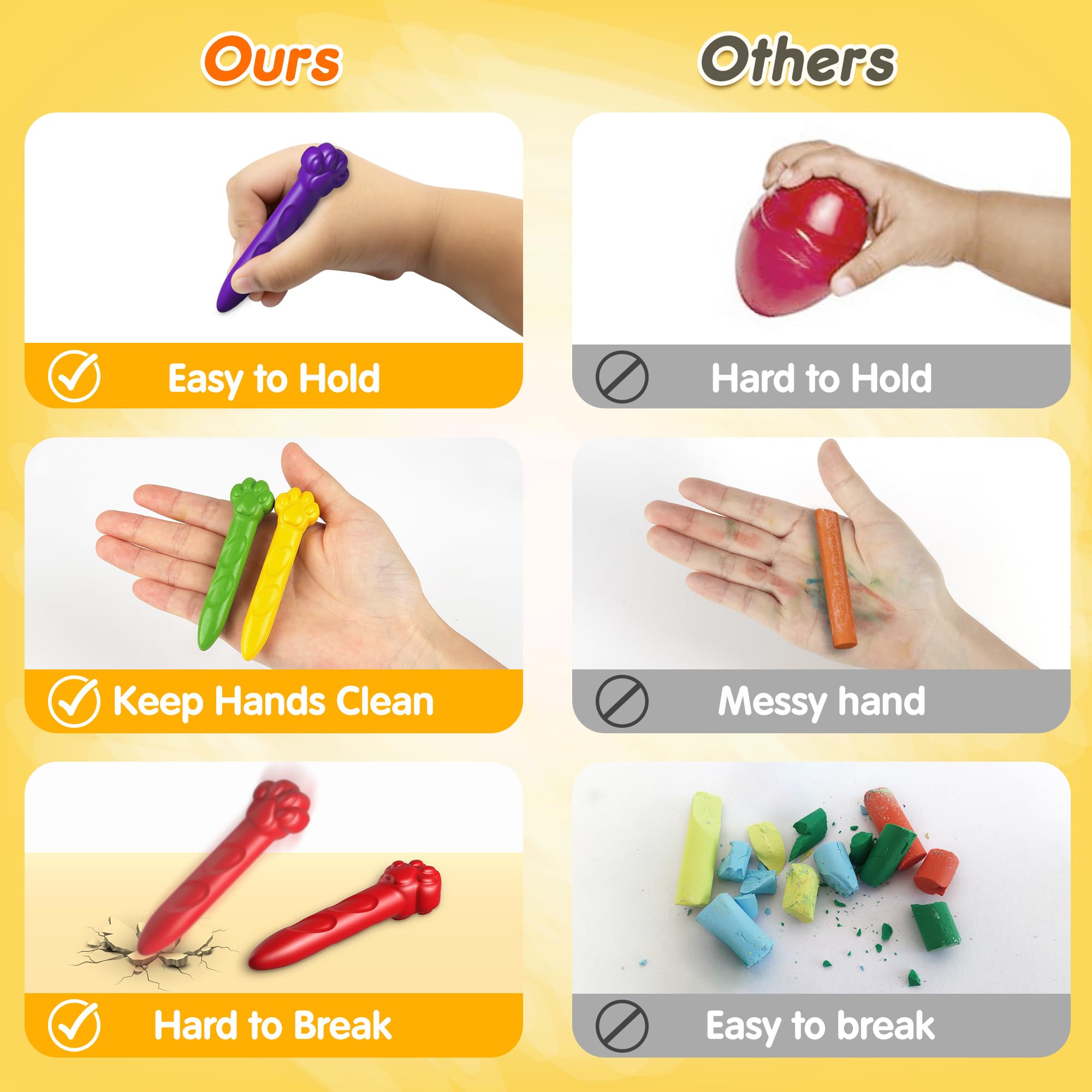 Mocoosy mess-free crayons keep walls and furniture clean during coloring.