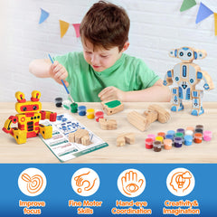 Mocoosy painted robot designs showcase open-ended STEM exploration.