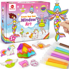 Mocoosy Princess Window Art Kit contents laid out for imaginative play