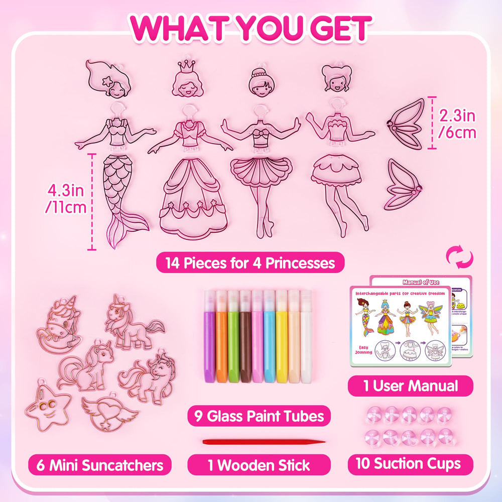Mocoosy Princess Window Art Kit glass paint tubes for vibrant colors