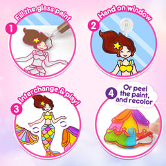 Mocoosy Princess Window Art Kit suction cups ready to hang art