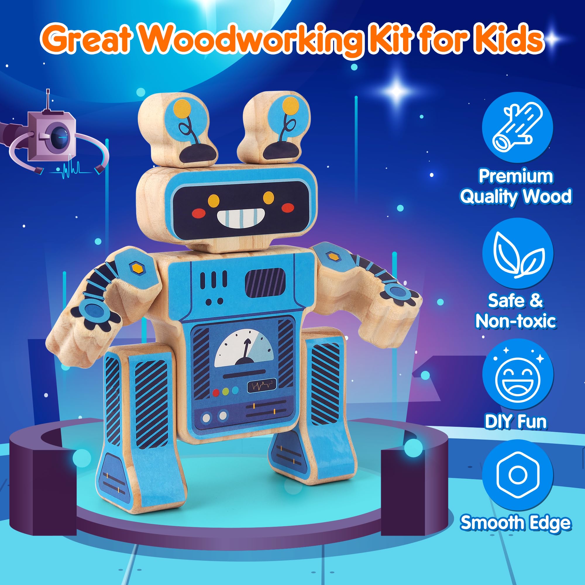 Mocoosy robot parts snap together easily to encourage hands-on play.