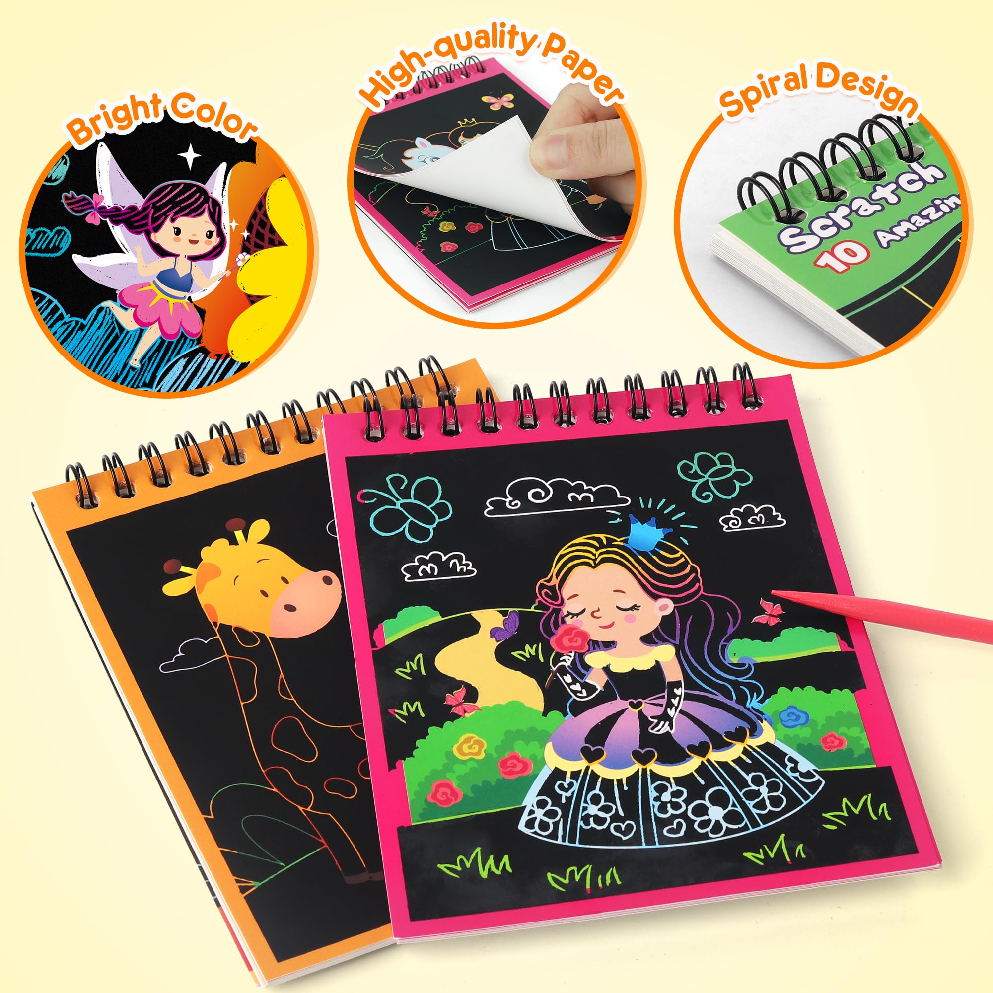 Mocoosy travel-friendly scratch art notes, ideal for car journeys and quiet play.