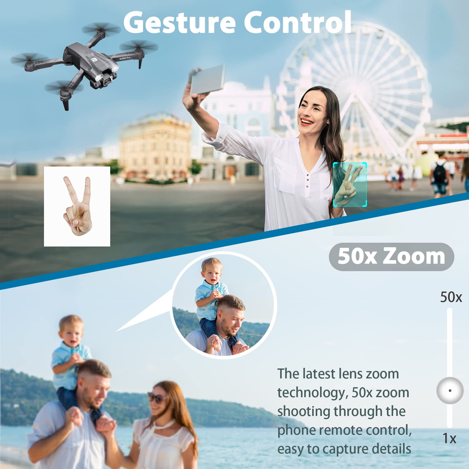 MOCVOO drone offers 3 speeds for beginners and seasoned pilots.