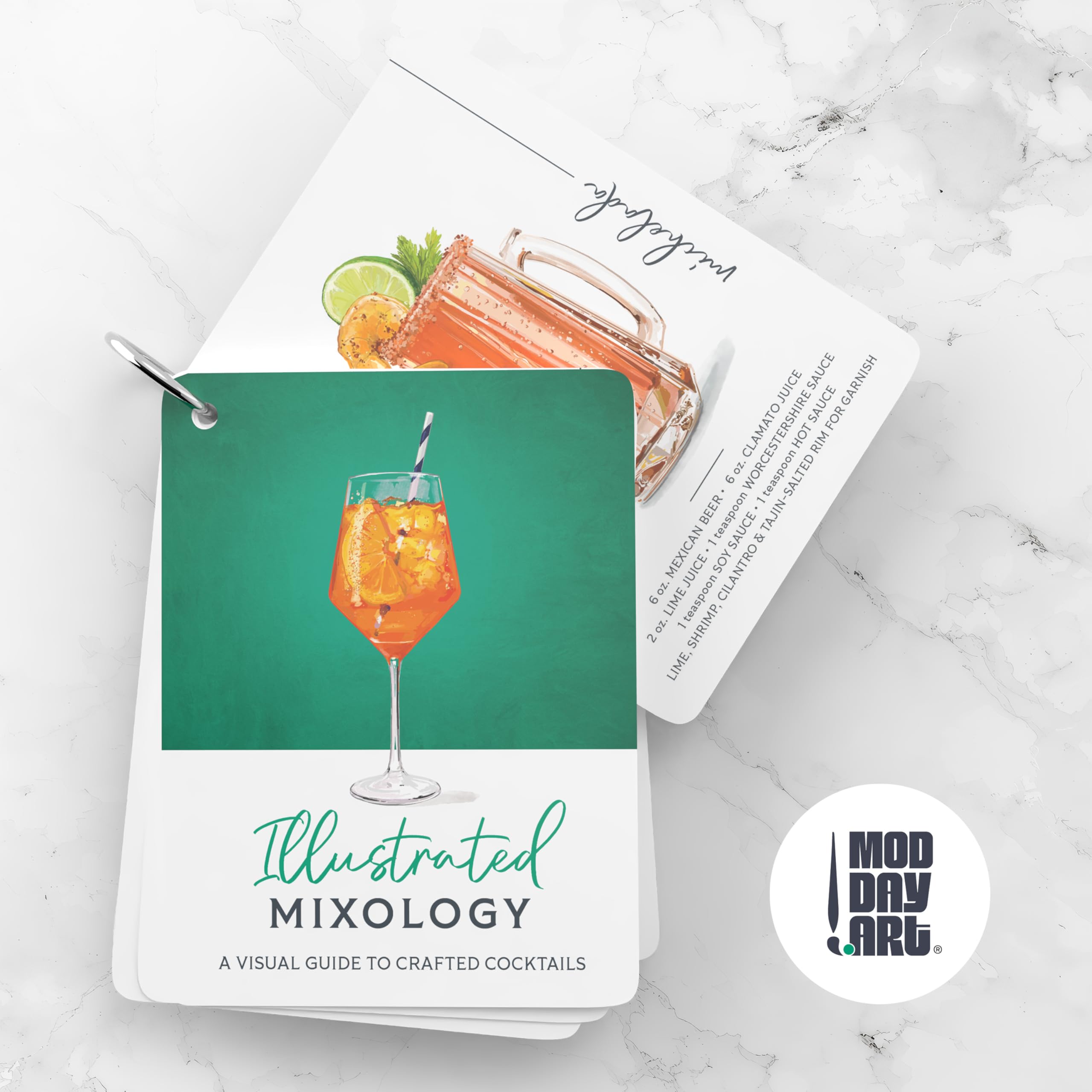 Modern Day Art features 18 illustrated cocktail recipes