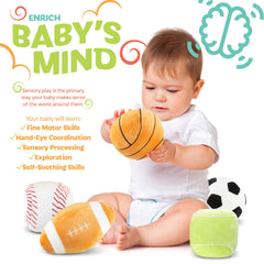 Modern Innovations Kidaddle squeaky soccer ball provides audible feedback to engage little hands.
