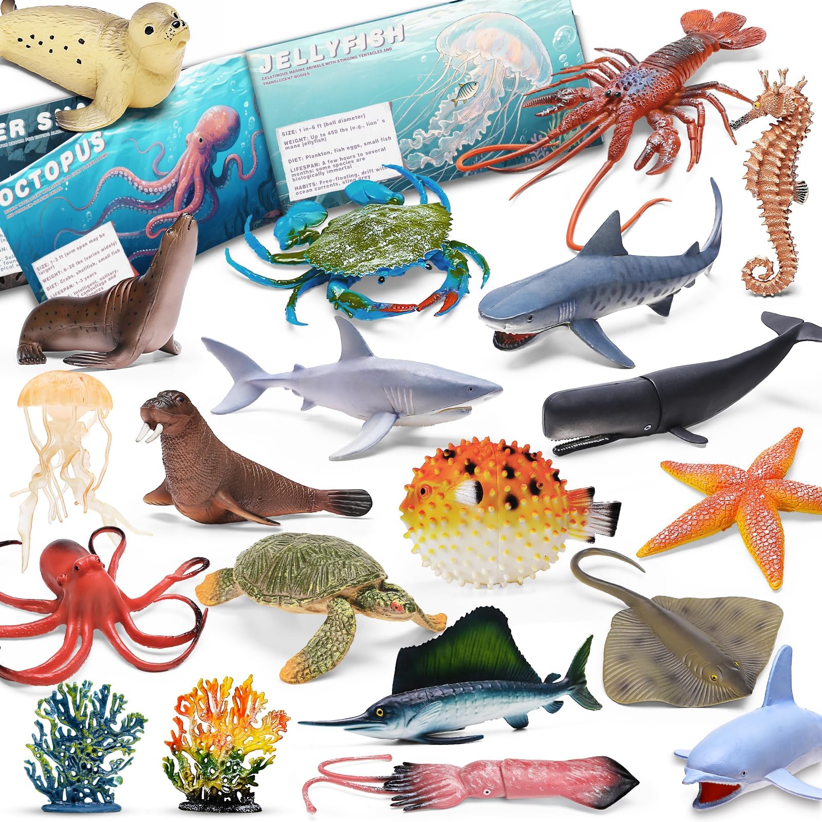 MOEAWS ocean shark figure for bath play and imaginative ocean adventures.