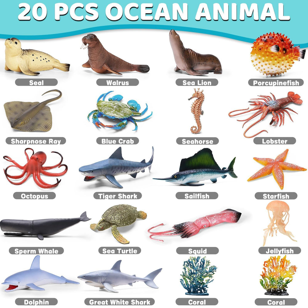 MOEAWS ocean walrus figure for imaginative undersea scenes and motor skills.