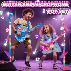 MOEAWS battery-powered toy guitar set is portable for anywhere