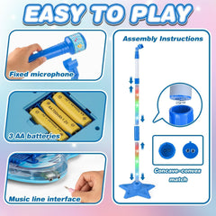 MOEAWS guitar control panel with volume and song options for easy learning.