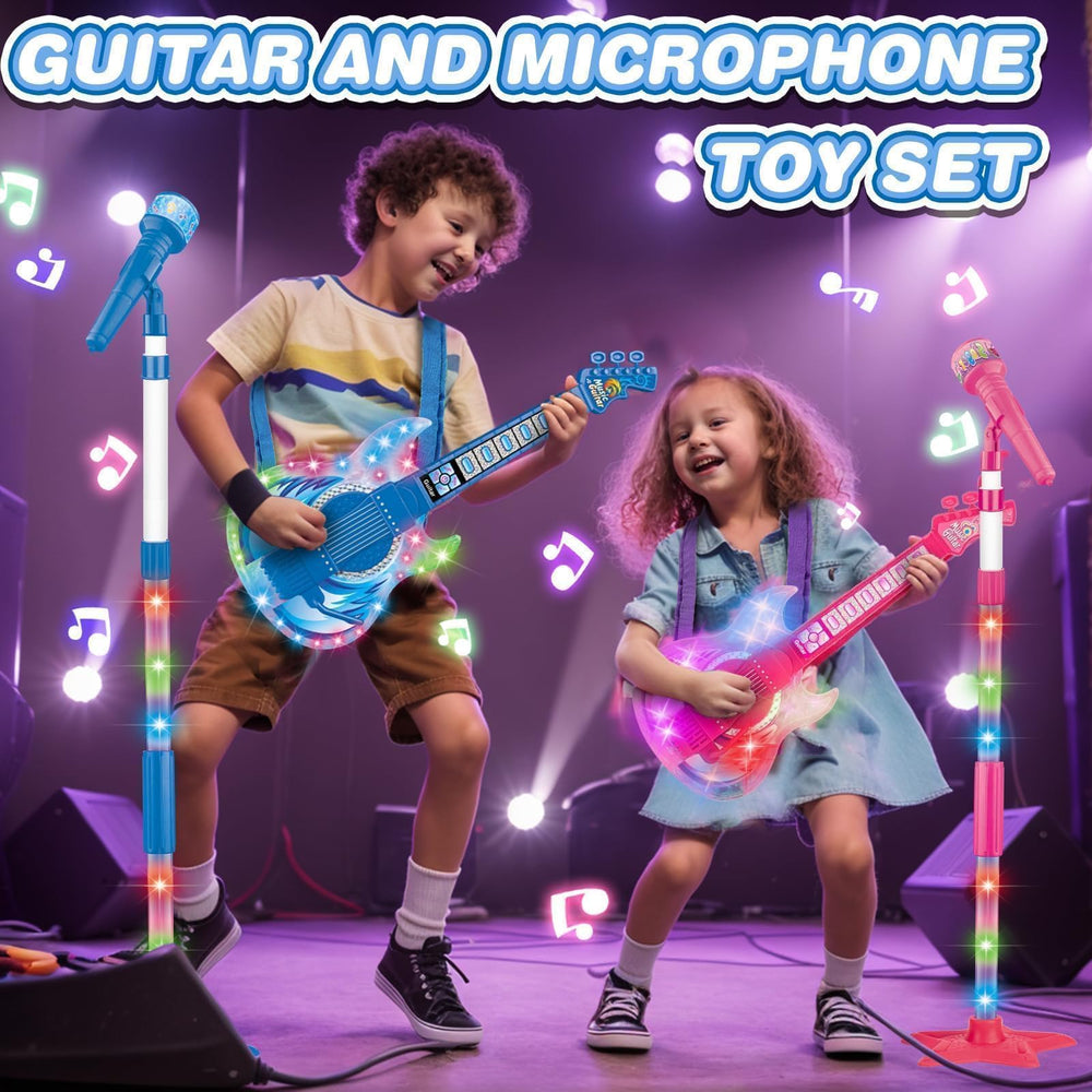 MOEAWS kids performing an imaginary concert with bright lights and music.