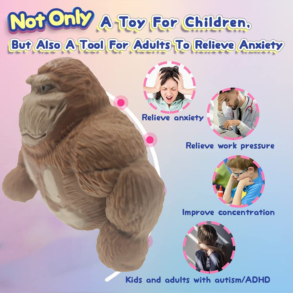 Moinin gorilla stress toy in hand, perfect for squeezing.
