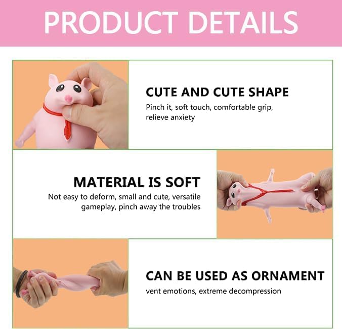 Moinin stress pink pig toy serves as a cute desk decoration.