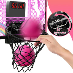 MOISTAR pink hoop with LED scoreboard for interactive scoring.