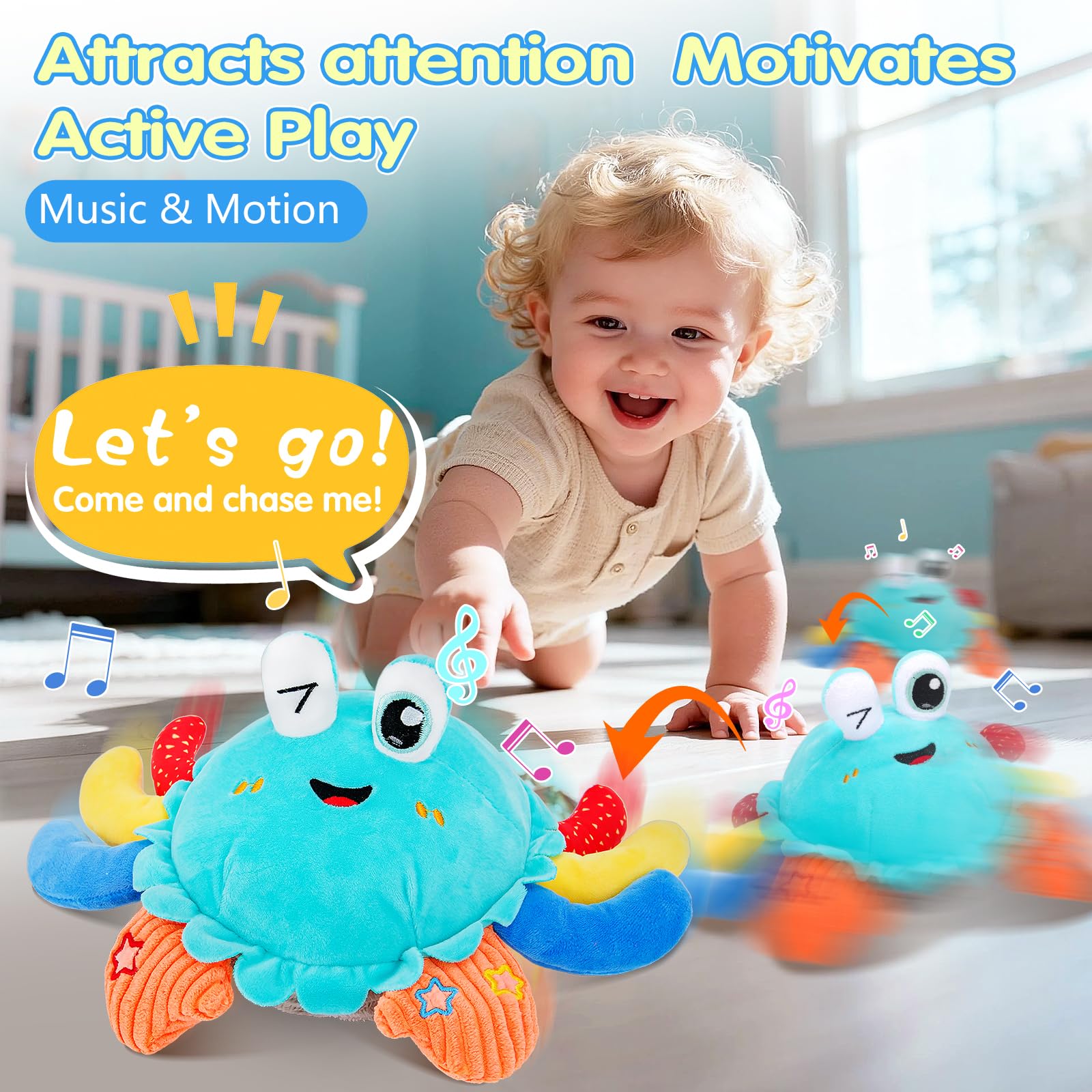 MOISTAR plush crab toy in ultra-soft fabric for soothing cuddles.