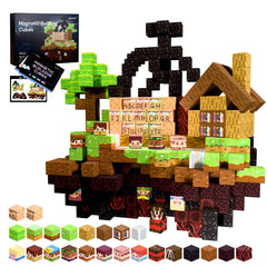 Moiuyrt magnetic building blocks front view showing 150 pieces for creative play
