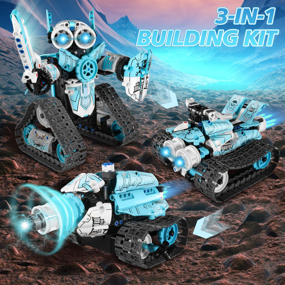 MOJINO STEM robot kit assembly process with many parts and instructions