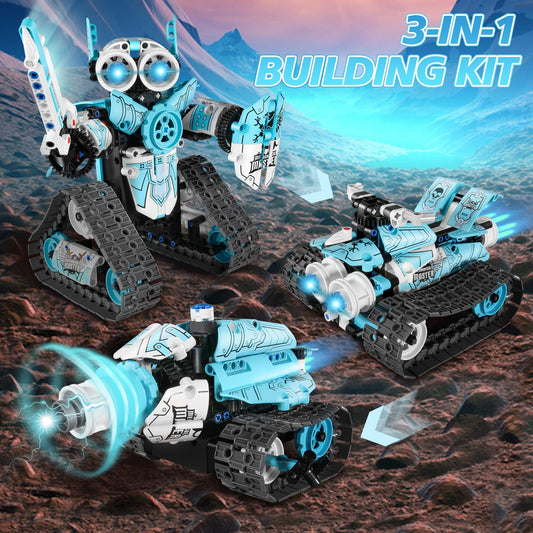 MOJINO STEM robot kit assembly process with many parts and instructions