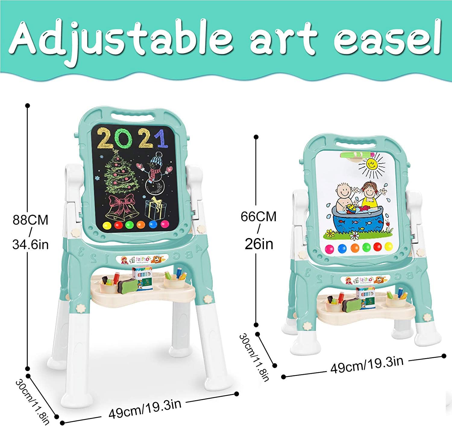 Mojitodon double-sided magnetic easel for painting and practice