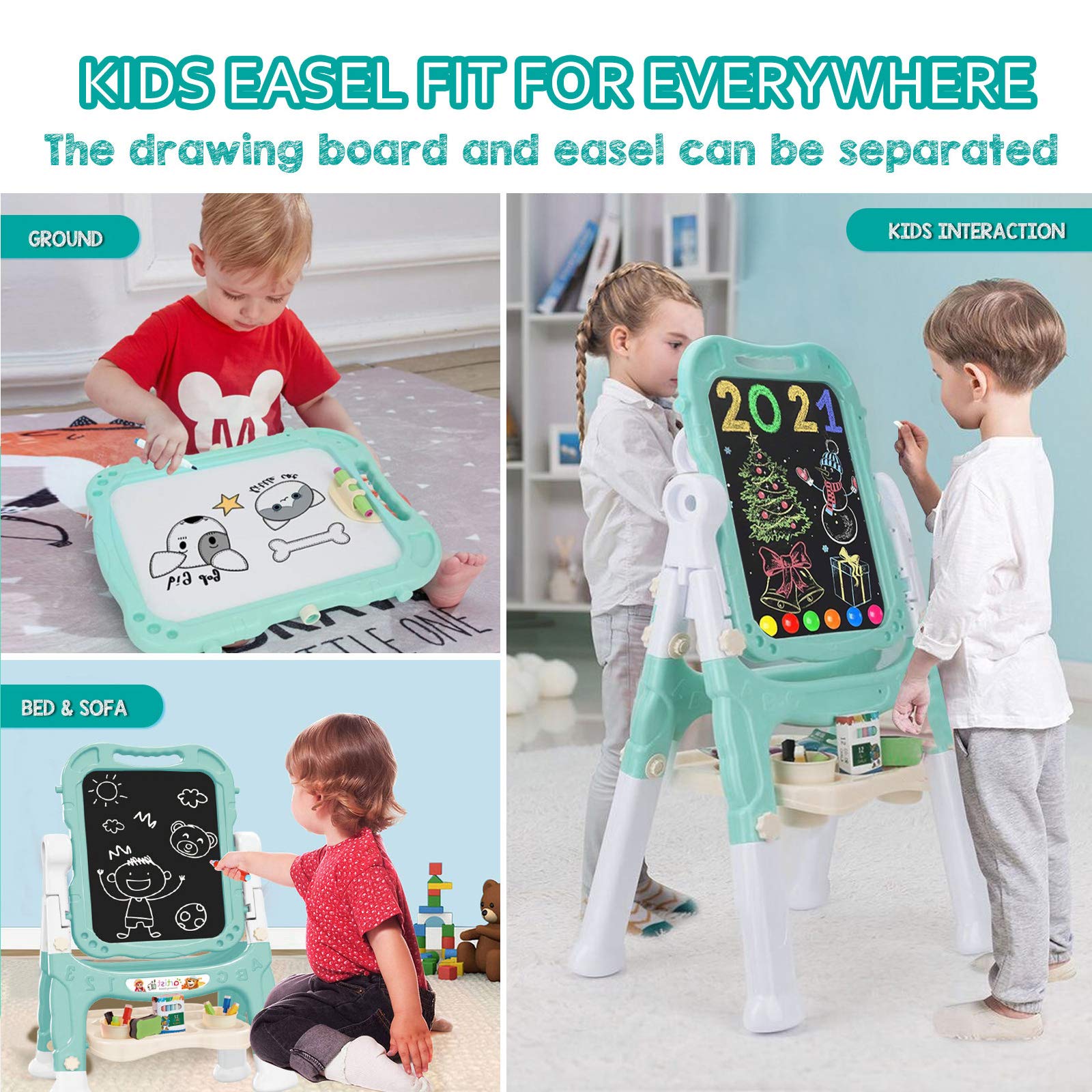 Mojitodon easy assembly easel with child-friendly hardware