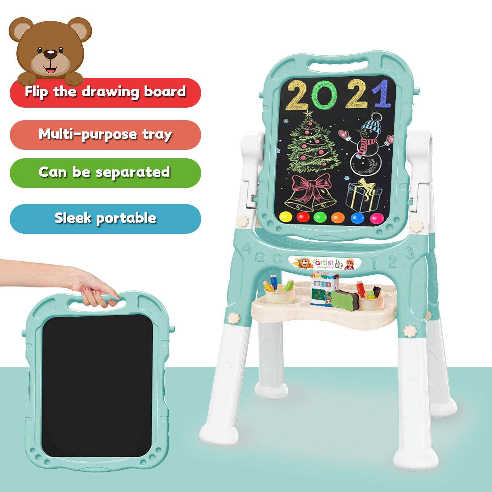 Mojitodon height adjustable easel grows with your child