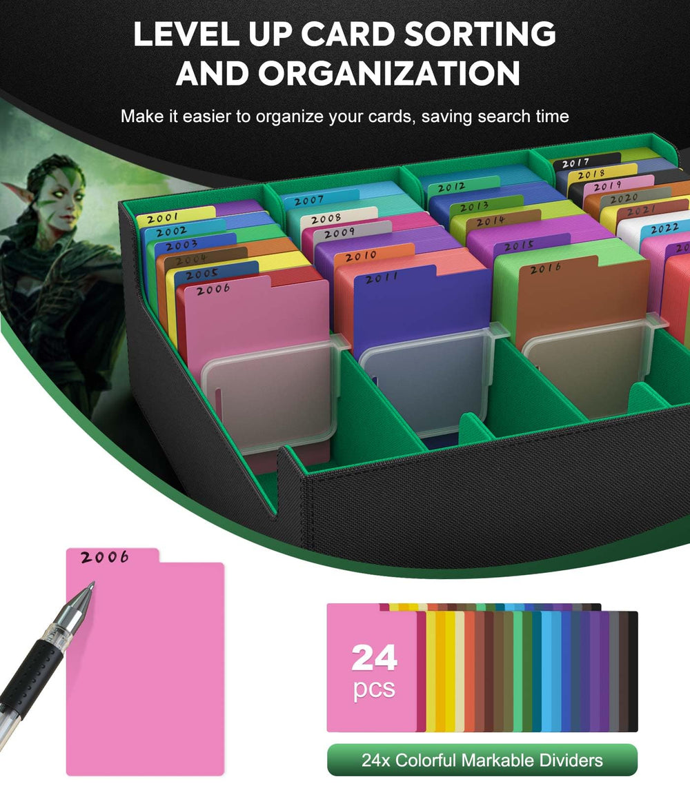 MoKo 24 color dividers assist labeling and sorting cards quickly