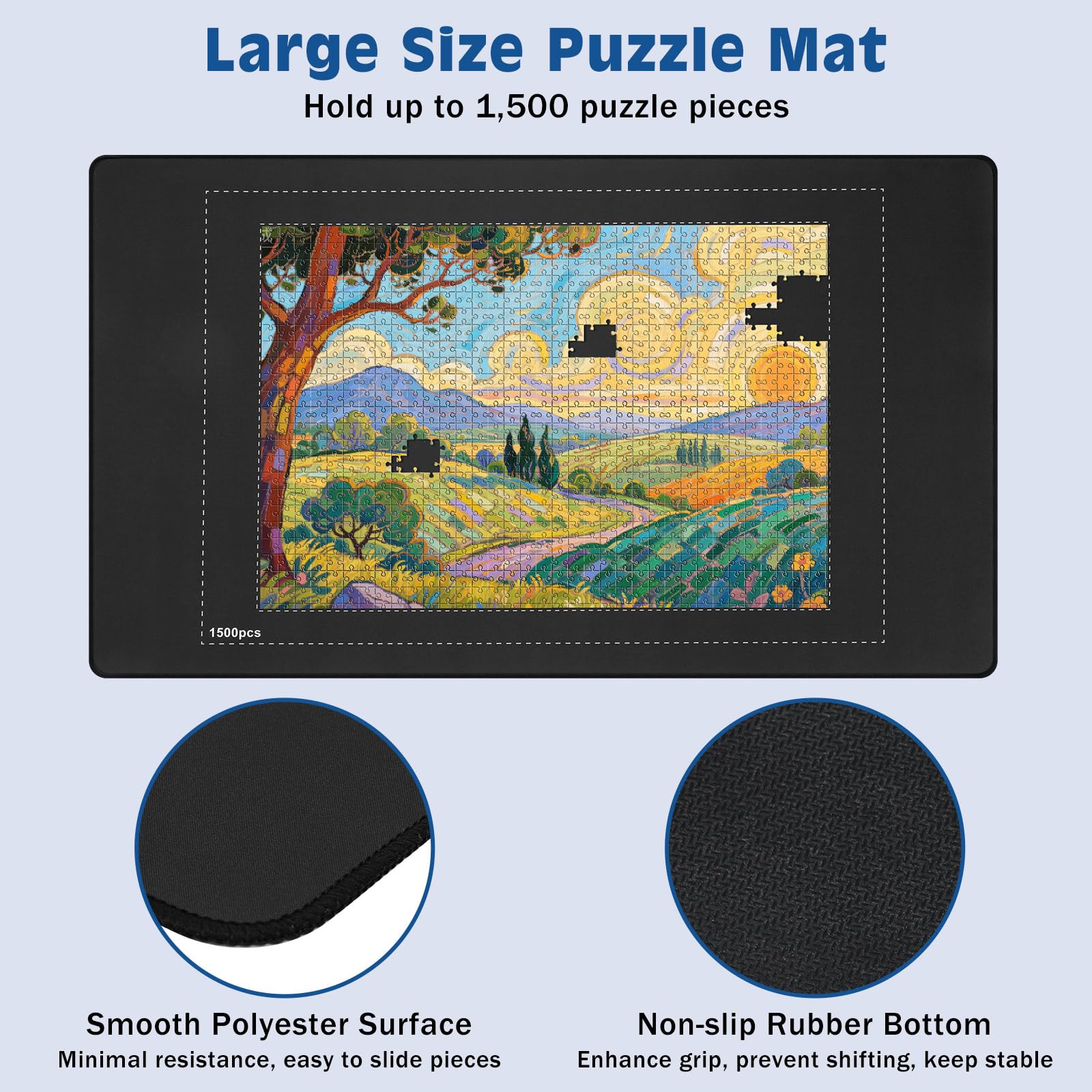 MoKo 46x26 Puzzle Saver works with 300 to 1500-piece puzzles