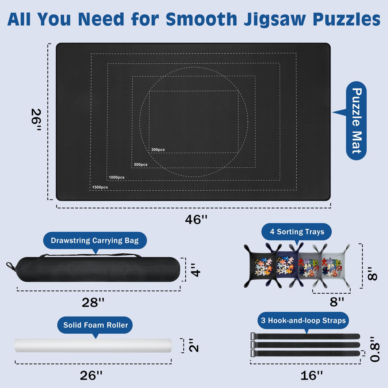 MoKo Puzzle Saver Mat non-slip bottom keeps pieces stable