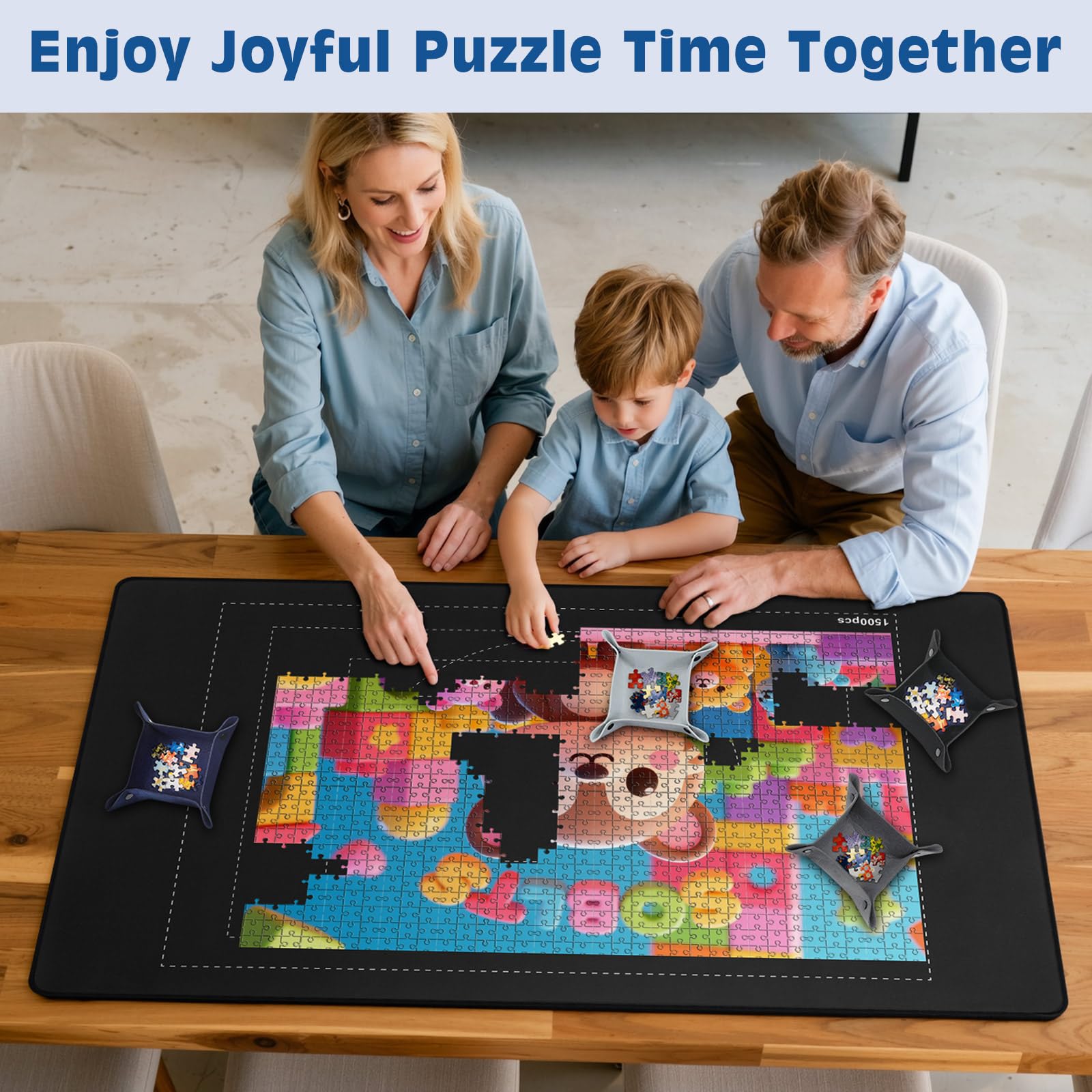 MoKo Puzzle trays sort pieces by color or shape