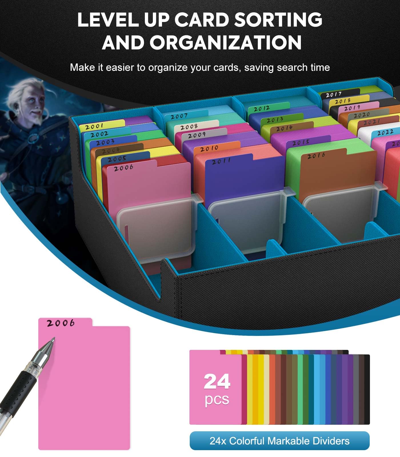MoKo box pages with 24 dividers ready to label and categorize collections.