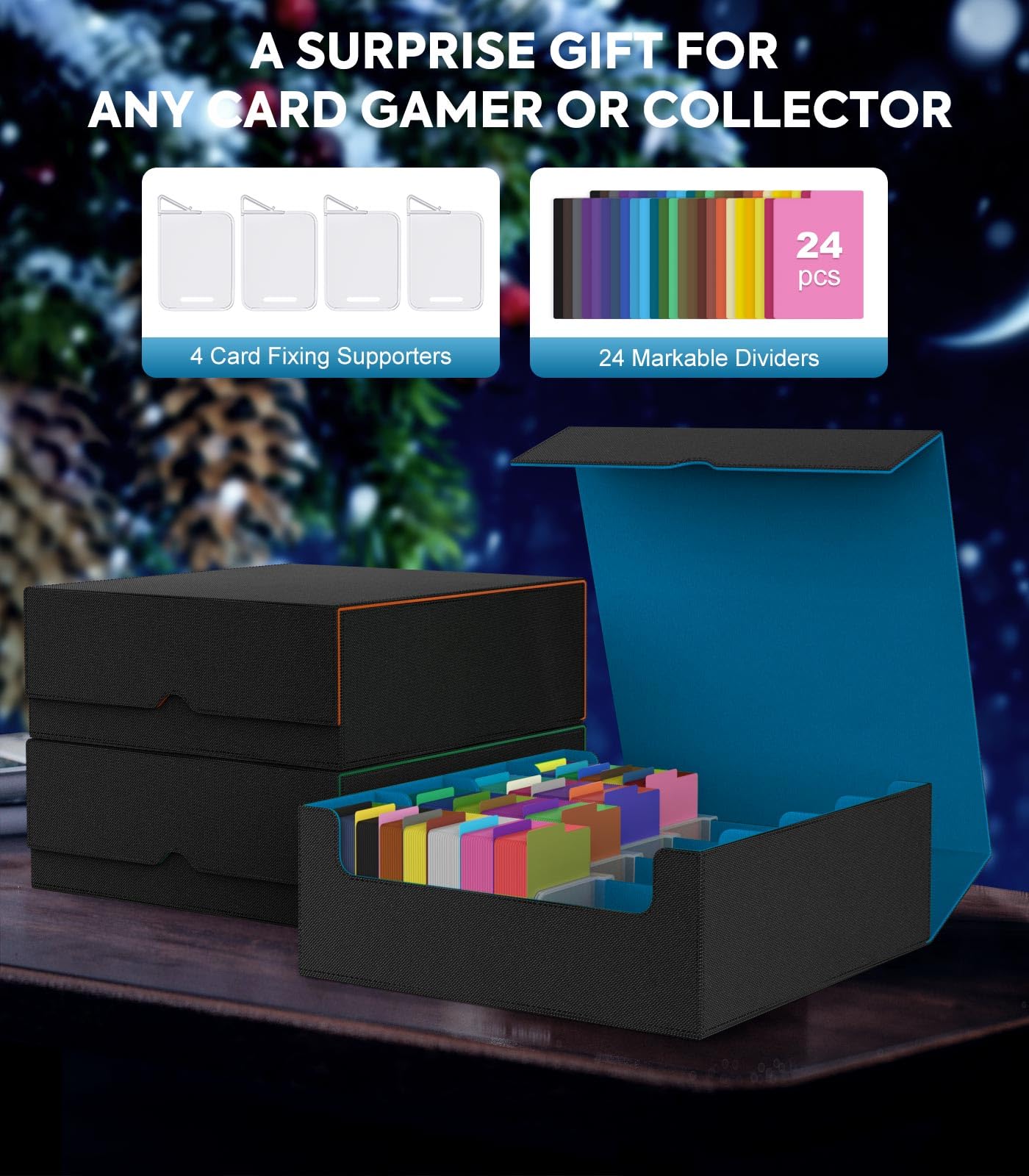 MoKo large capacity box fits 3000+ sleeved cards for epic game nights.