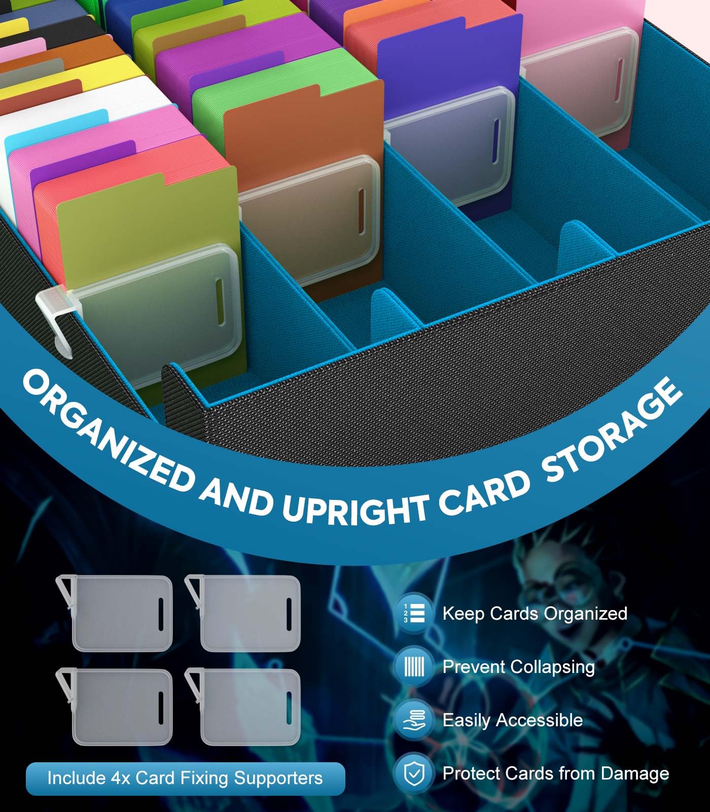 MoKo box with card supporters demonstrates sturdy upright support during transit.