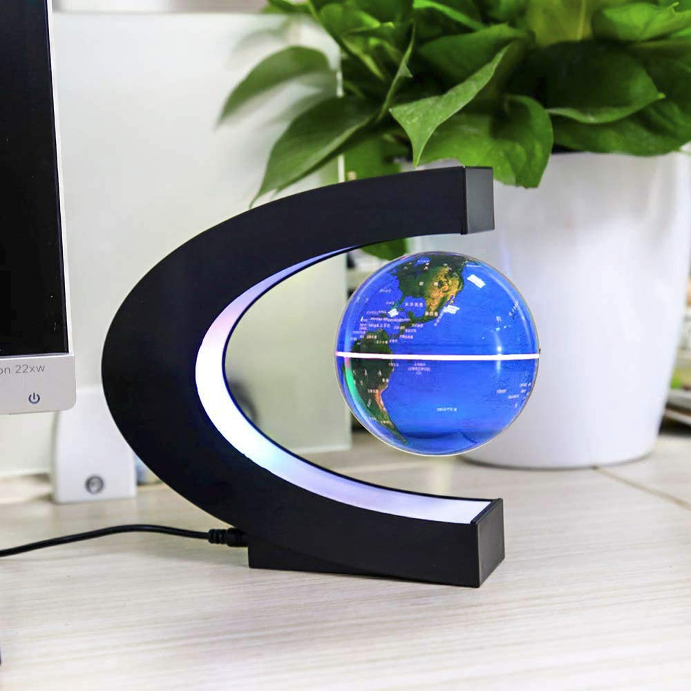 MOKOQI levitating globe with blue LED lights for ambience
