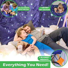 Molcey velcro straps simplify fort assembly and adjustments.
