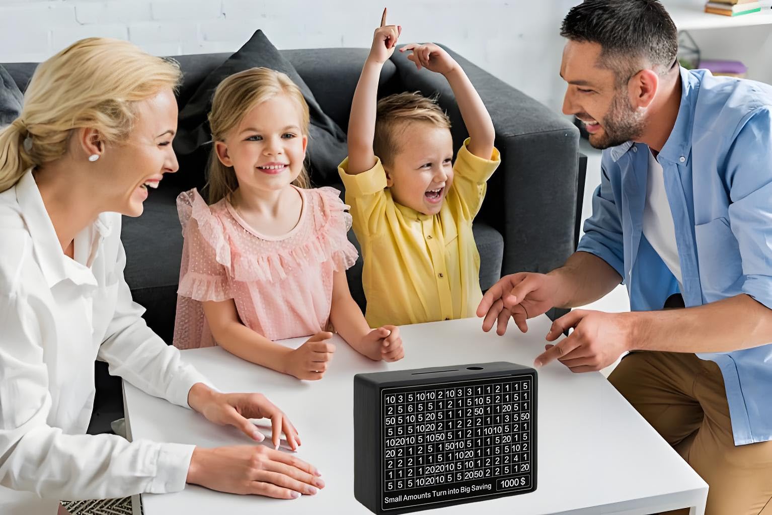 MoliDow no-install piggy bank ready to use for kid-friendly savings.
