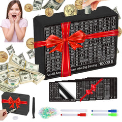 MoliDow wooden money saving box with sturdy build for long-term budgeting.