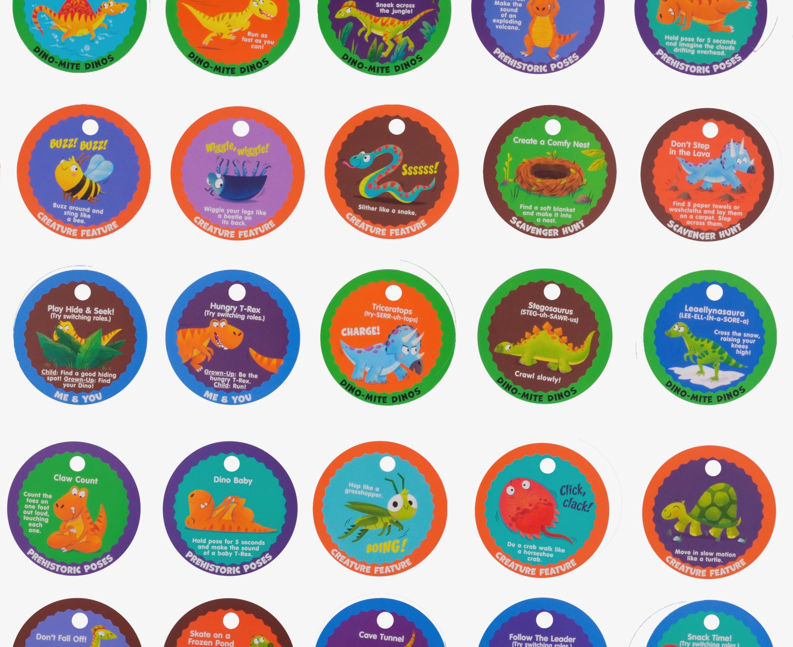 MOLLYBEE KIDS Dino Stomp and Roar double-sided cards provide versatile activities