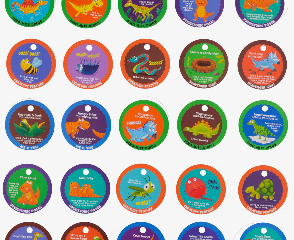 MOLLYBEE KIDS Dino Stomp and Roar double-sided cards provide versatile activities
