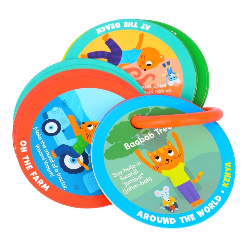 MOLLYBEE KIDS Preschool Yoga Cards on-ring packaging for easy storage and travel.