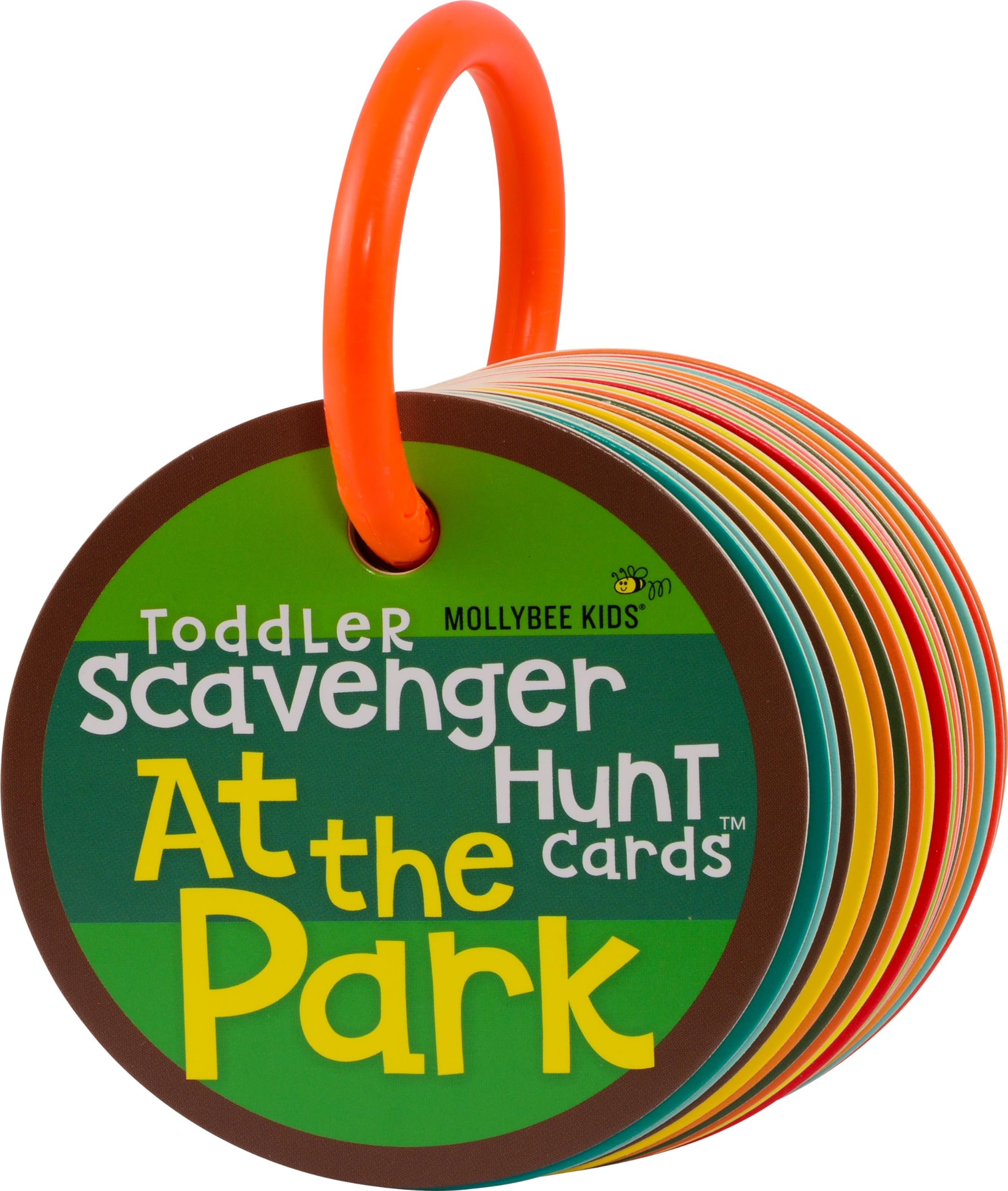 MOLLYBEE KIDS Toddler Outdoor Scavenger Cards on a park ring spark exploration.