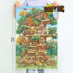 MOMIBOOK luminous glow highlights the tree house expedition puzzle for immersive family sessions