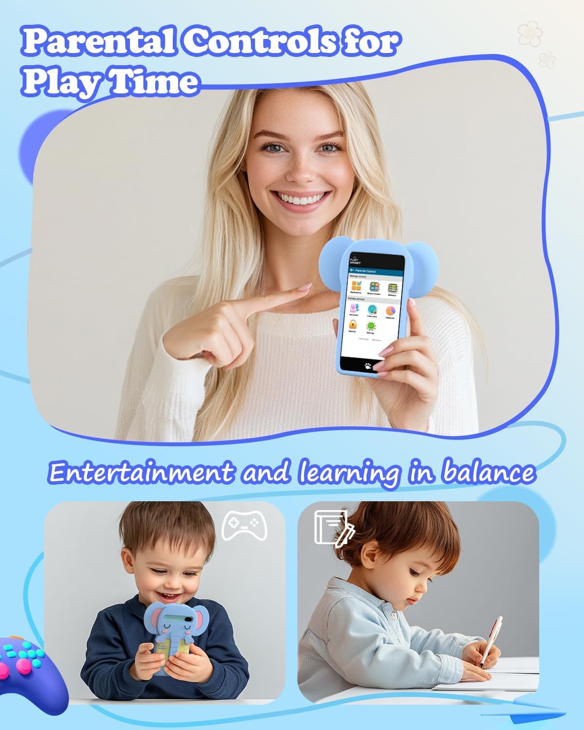MOMILLA Kids Phone sleep music scene promotes calm bedtime routines.