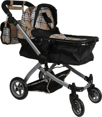 Mommy & Me Babyboo Doll Pram folded-compact design for easy storage.