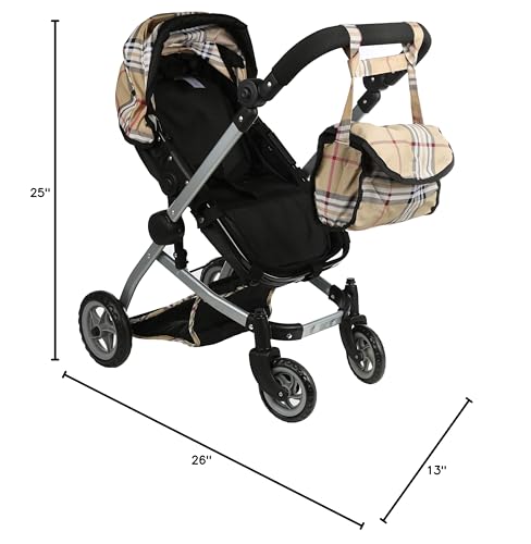 Mommy & Me Babyboo Doll Pram free-carriage-bag adds convenient travel carry.