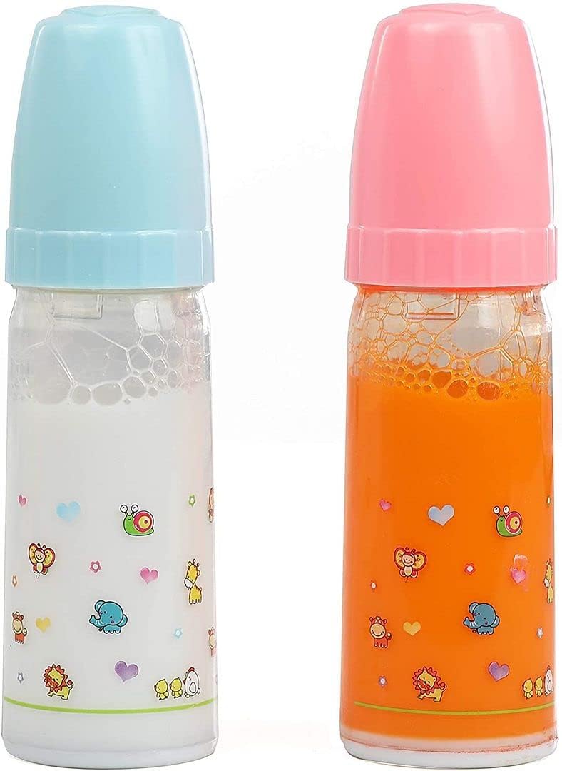 Mommy & Me Toy Magic baby bottle with disappearing milk for realistic pretend feeding.