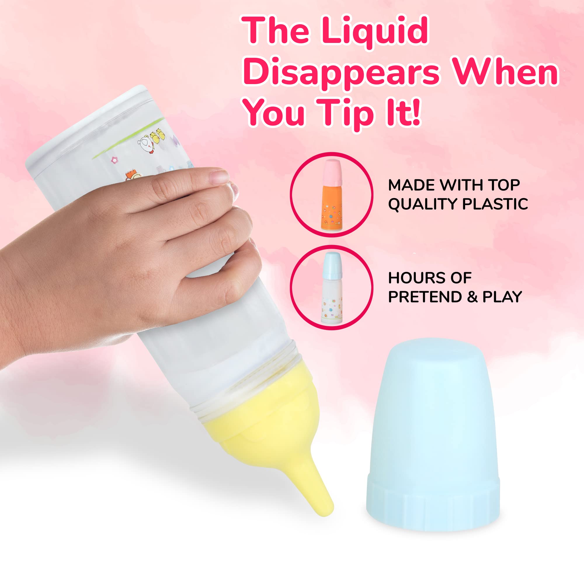 Mommy & Me Toy Magic bottle covers keeping play bottles clean between uses.