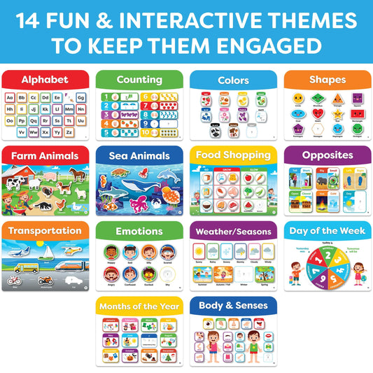 Momo & Nashi Busy Book alphabet activity demonstrates early literacy skills during calm play.