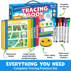 Momo & Nashi dry erase markers set for repeated tracing and easy erasing.